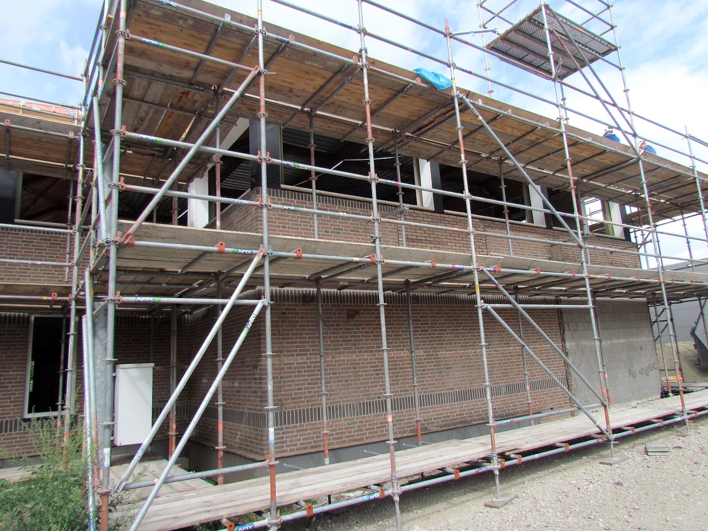 Traditionele gevel tijdens renovatie